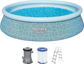 Bestway Fast Set Rattan Quick-Up Pool Set rund 457x107cm