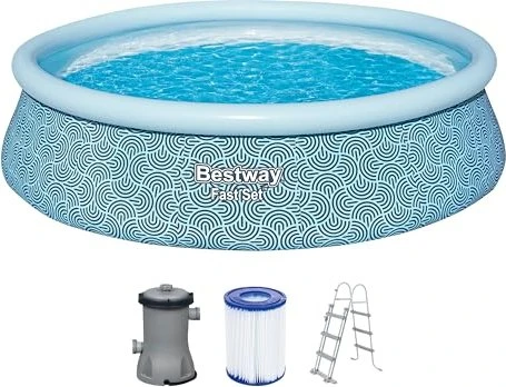 Bestway Fast Set Rattan Quick-Up Pool Set rund 457x107cm