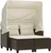 vidaXL Gartensofa 2-Sitzer mit Dach und Hockern Vorschaubild