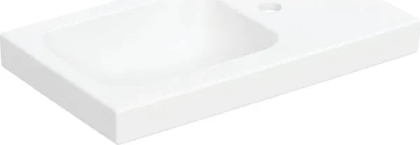 Geberit iCon Light Handwaschbecken 53cm mit Ablagefläche rechts, Hahnloch rechts, weiß/matt