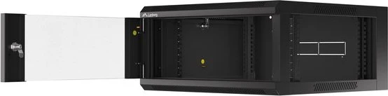 Lanberg WFFA Series 19" Rack Wandschrank 4HE, hängend, Flatpack, Glastür, IP20, RAL 9004, 600mm tief