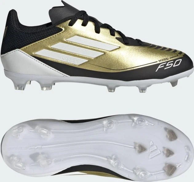 adidas F50 League Messi FG/MG gold metallic/cloud white/core black (Junior)