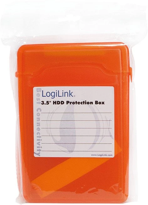 LogiLink Festplatten Schutz-Box, 3.5", orange