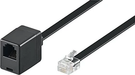 goobay Modularverlängerungskabel RJ-12 [Stecker] auf RJ-12 [Buchse], 6m schwarz