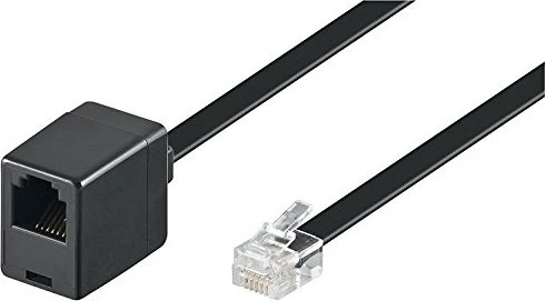 goobay Modularverlängerungskabel RJ-12 [Stecker] auf RJ-12 [Buchse], 6m schwarz