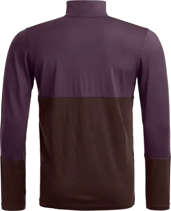 Ortovox 185 Rock'n'Wool Zip Neck Funktionsshirt langarm dark wild berry (Herren)