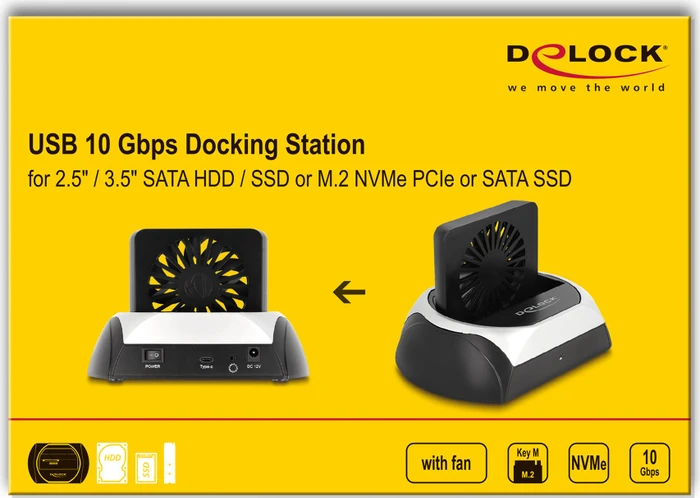 DeLOCK Dockingstation SATA 6Gb/s, USB-C 3.1 [Buchse]