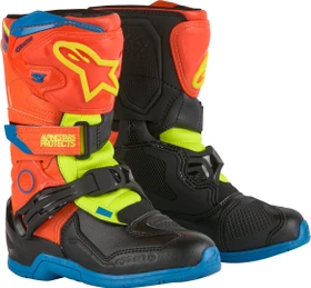 Alpinestars Kids Tech 3S Motorradstiefel orange/blau/gelb/schwarz