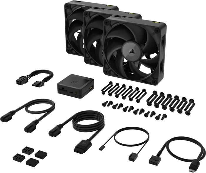 Corsair iCUE LINK RX120 Max Starter Kit, schwarz, LED-Steuerung, 120mm, 3er-Pack