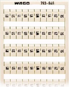 Wago WMB-Beschriftungskarte als Karte bedruckt R1, S1, T1, U1, V1, W1, X1, Y1, Z1,SL (10x) nicht dehnbar Aufdruck senkrecht aufrastbar weiß