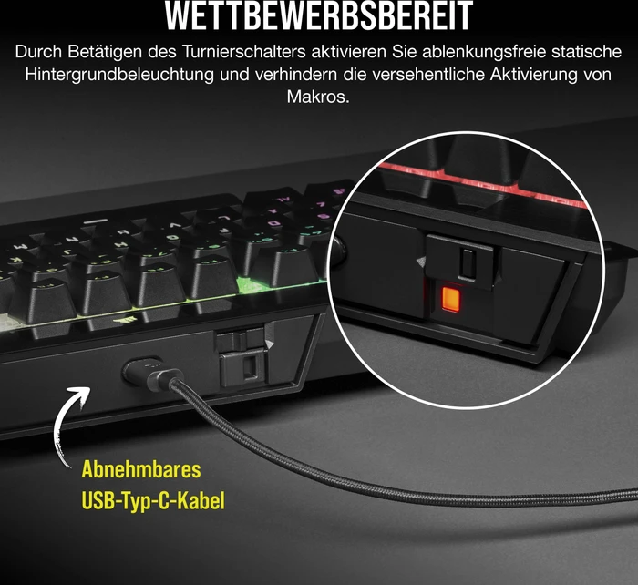 Corsair Gaming K70 RGB TKL - Champion Series, LEDs RGB, Corsair OPX, USB, UK