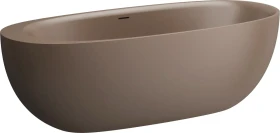 Laufen Ilbagnoalessi Freistehende Badewanne, aus Mineralgusswerkstoff Sentec, mit Mittelablauf, caffe matt