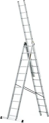 Drabest Pro Alu 3-tlg. Teleskop-Mehrzweckleiter, 3x 11 Stufen