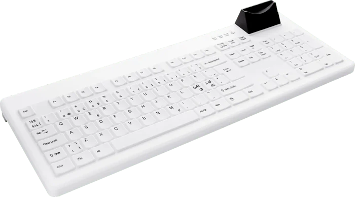 Contour Design Active Key Hygiene-Tastatur mit Chipkartenleser, weiß, USB, DE