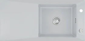 systemceram Siro 100 Einbau Becken rechts mit Ablauffernbedienung alu