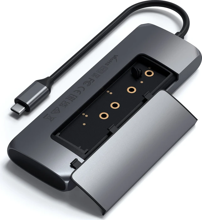 Satechi USB-C Hybrid Multiport-Adapter, grau, USB-C 3.0 [Stecker]