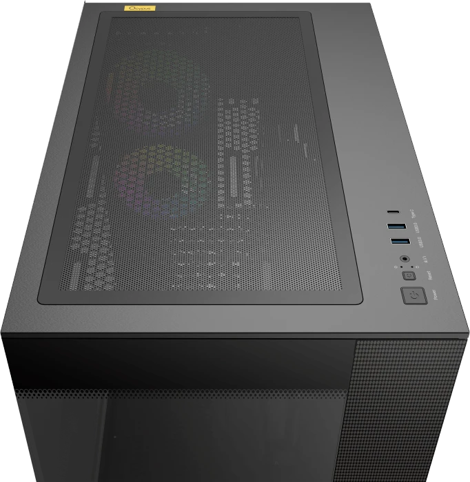 Ocypus Delta C74 ARGB, schwarz, Glasfenster