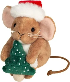 Teddy Hermann Weihnachtsmaus mit Tannenbaum 11cm