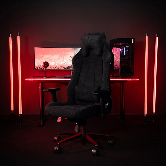 Arozzi Vernazza Soft Fabric Gamingstuhl, pure black