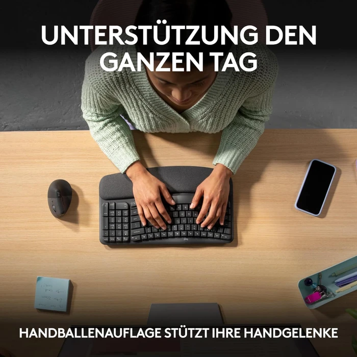 Logitech Wave Keys, Grafit, Logi Bolt, USB/Bluetooth, DE