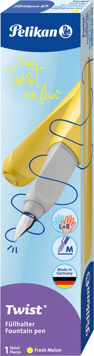 Pelikan Twist bright sunshine, rechte Hand/linke Hand, mittel, Faltschachtel