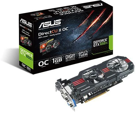 ASUS GeForce GTX 650 Ti DirectCU II OC, GTX650 TI-DC2O-1GD5, 1GB GDDR5, VGA, 2x DVI, HDMI