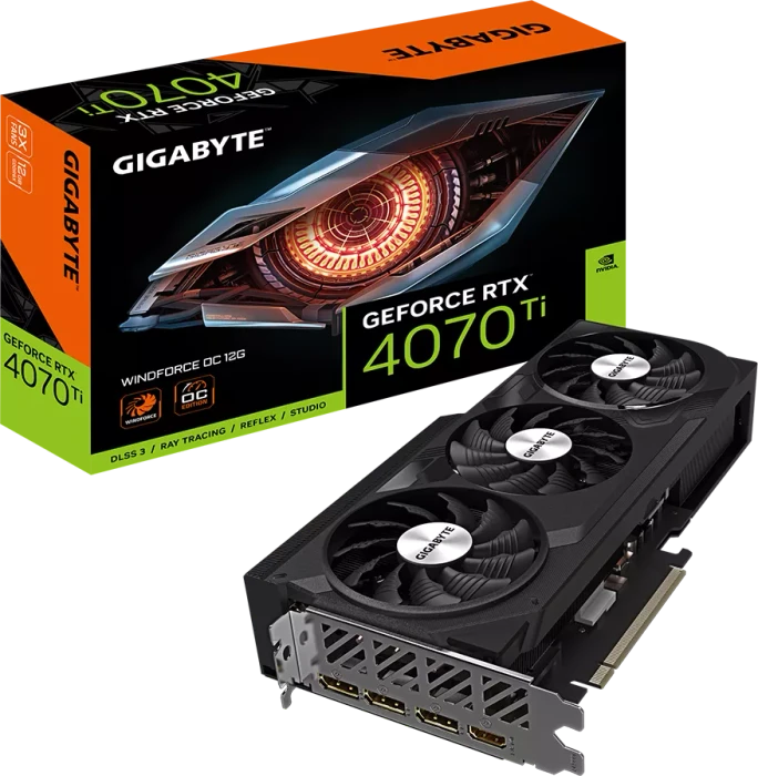 GIGABYTE GeForce RTX 4070 Ti Windforce OC 12G, 12GB GDDR6X, HDMI, 3x DP