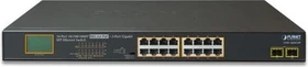 Planet GSW Rackmount Gigabit Switch, 16x RJ-45, 2x SFP, 300W PoE+ (GSW-1820VHP)