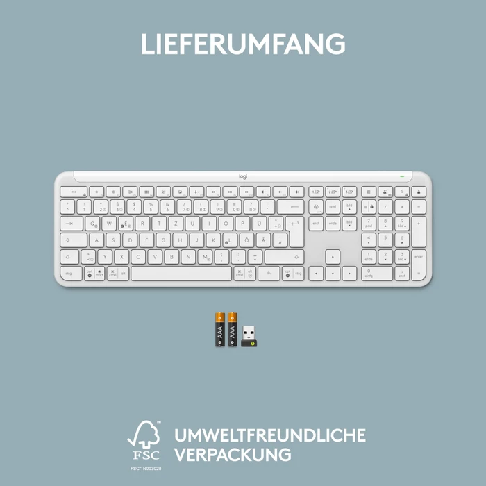 Logitech K950 Signature Slim, Off-White, Logi Bolt, USB/Bluetooth, US