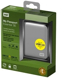 Western Digital WD My Passport Essential SE silber 1TB, USB 3.0 Micro-B