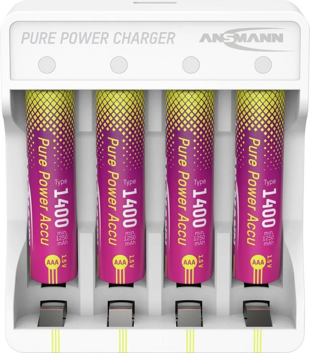 Ansmann Pure Power Set 4× Micro AAA Akkus und Lademodul