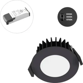 EVN Lichttechnik Solido LED Decken-Einbauleuchte 10W schwarz