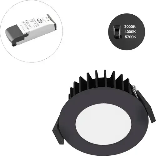 EVN Lichttechnik Solido LED Decken-Einbauleuchte 10W schwarz