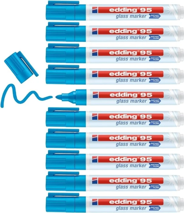 edding 95 Glasmarker hellblau, 10er-Pack