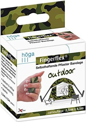 Höga Fingerflex Selbsthaftende Pflaster Bandage camouflage, 2.5cm x 4.5m, 1 Stück