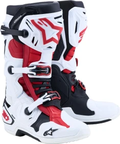 Alpinestars Tech 10 Motorradstiefel schwarz/rot/weiß