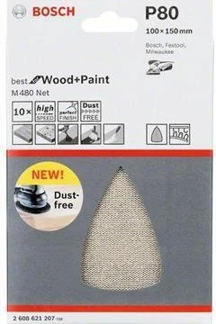 Bosch Professional M480 Best for Wood and Paint Gewebeschleifblatt K80, 100x150mm, 10 Stück