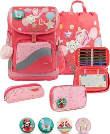 Belmil Premium Smarty Plus Rose Quartz Schultaschen-Set, 5-tlg.