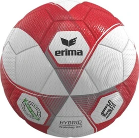 Erima Hybrid Match Fußball silver/fiery coral