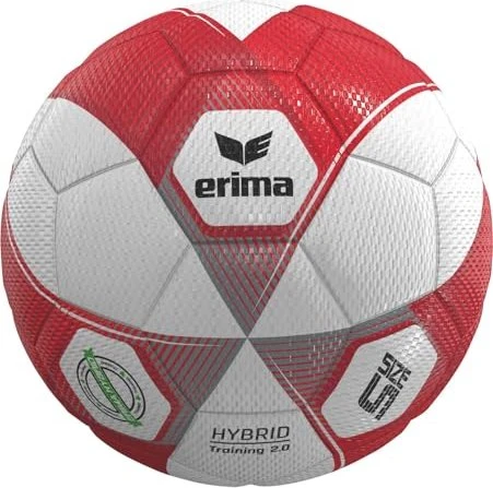 Erima Hybrid Match Fußball silver/fiery coral
