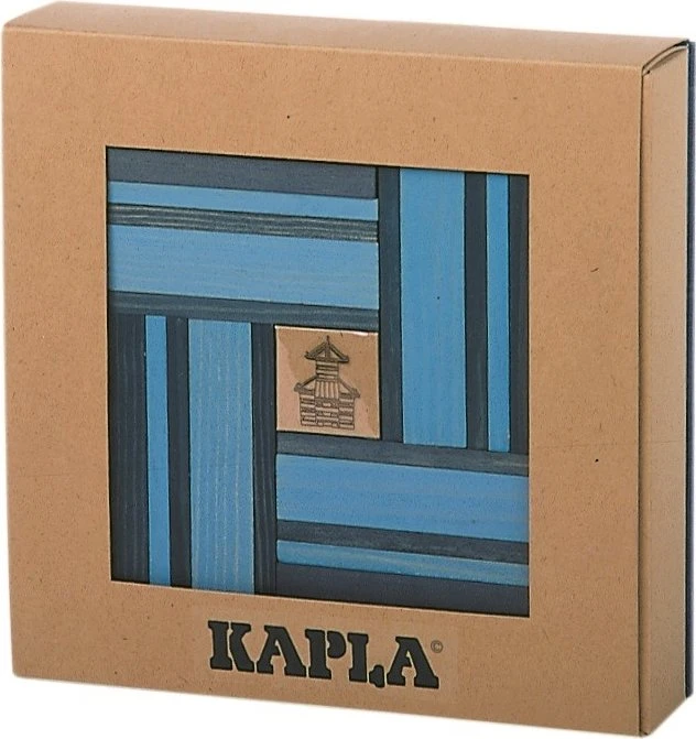 Kapla Box + Kunstbuch hellblau/dunkelblau, 40-tlg.
