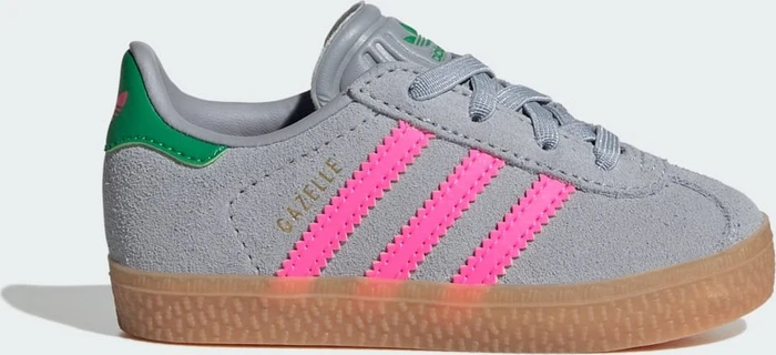 adidas Gazelle Comfort Closure Elastic Laces halo silver/lucid pink/green (Junior)