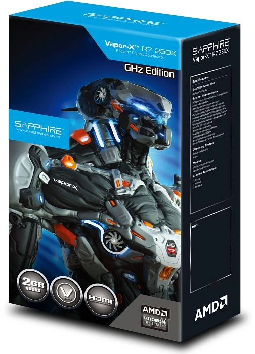 Sapphire Vapor-X Radeon R7 250X GHz Edition, 2GB GDDR5, 2x DVI, HDMI, DP, lite retail