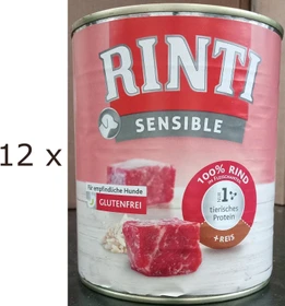 Finnern Rinti Sensible Rind und Reis, 9.60kg (12x 800g)
