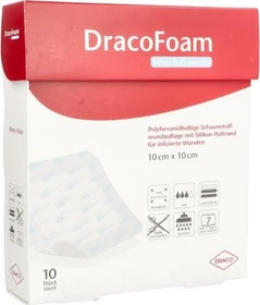 Dr. Ausbüttel DracoFoam Infekt haft sensitiv Schaumstoff Wundauflage, 10 x 10cm, 10 Stück