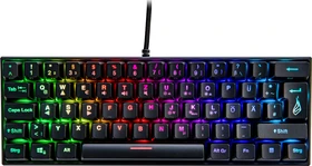 Verbatim SureFire KingPin M1 60% Gaming Keyboard, LEDs RGB, RED Switches, schwarz, USB, DE (48712)
