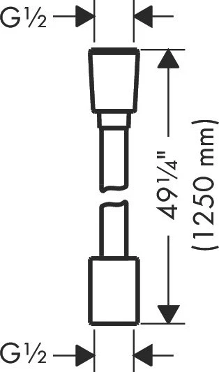Hansgrohe AXOR ShowerSolutions Textilbrauseschlauch 1.25m mit konischer und zylindrischer Mutter mattschwarz