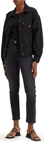 Levi's 724 High Rise Straight Jeans black worn in (Damen)