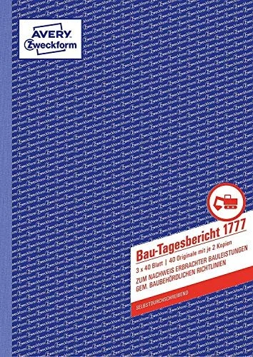Avery-Zweckform Bau-Tagesbericht, A4, 120 Blatt, 10er-Pack