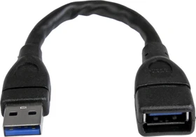 StarTech USB-A 3.0 Portschoner (Stecker/Buchse) (USB3EXT6INBK)